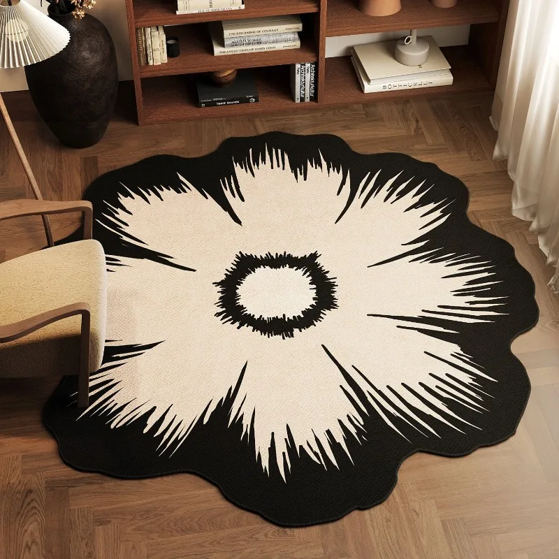 Round Floral Pattern Living Room Carpet Lotus Leaf Creative High-End Bedroom Rug Home Decor Sofa Coffee Table Floor Mat Tapis 러그