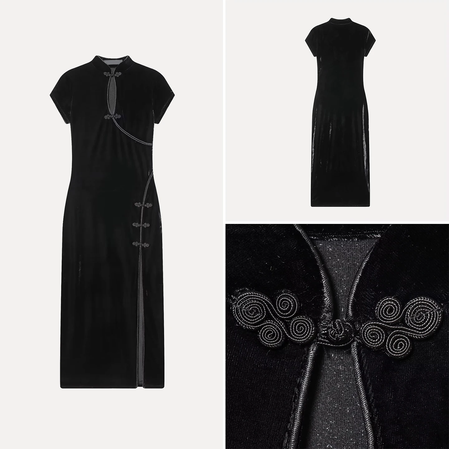 Ele Faionable Slim Fit Sle Dr Elemento Cultural Chino ort Sve Stand Collar Uso Diario Mujer Dr