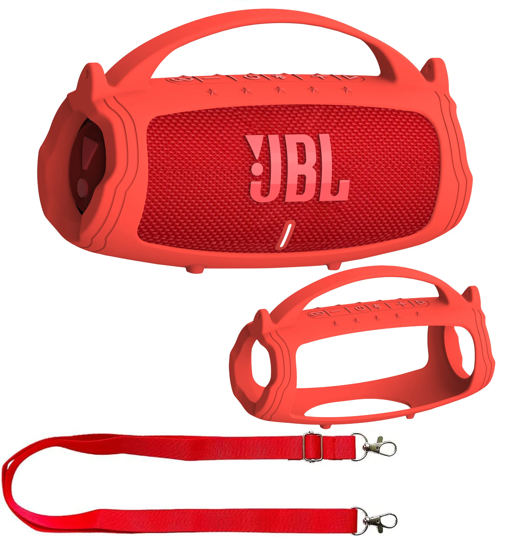 Silicone Handle Protective Cover Case for JBL Charge 5 Portable Bluetooth Speaker(ONLY CASE)