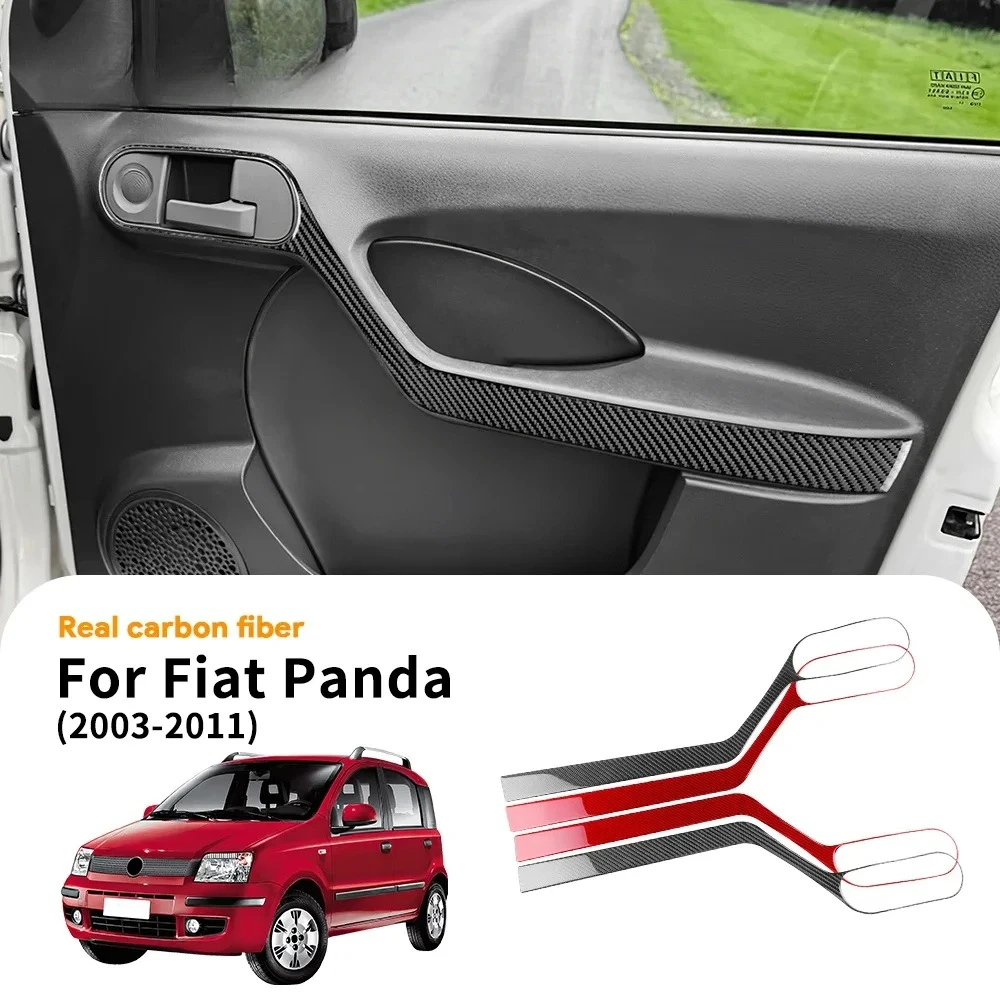 

Real Soft Carbon Fiber Door Handle Panel Sticker for Fiat Panda 169 2003 2004 2005 2006 2007 2008 2009 2010 2011 LHD RHD