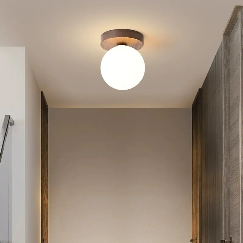 Imagem -06 - Lâmpada Led de Teto de Mármore de Pedra Moderno Downlight Corredor Corredor Varanda Sala de Estar Quarto Decoração de Casa Madeira Redonda Luz E27