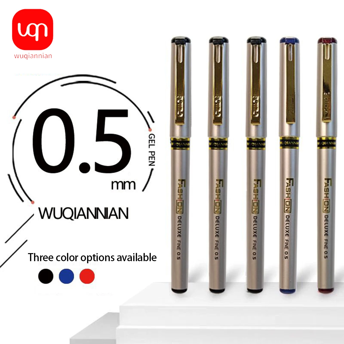 

WQN-High Value Black Gel Pen 0.5mm Smooth Writing Large Capacity Ink Office Business Rollerball School Office & Writing Supplies