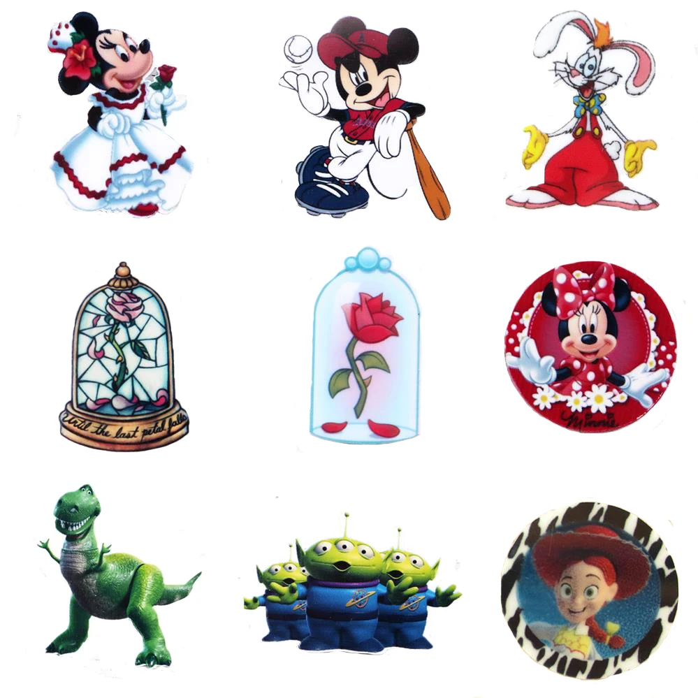 Disney Mickey Minnie 5pcs/lot Planar Resin Flatback Craft Supplies Cabochon Scrapbook DIY Hair Bow Bag Material Acrylic