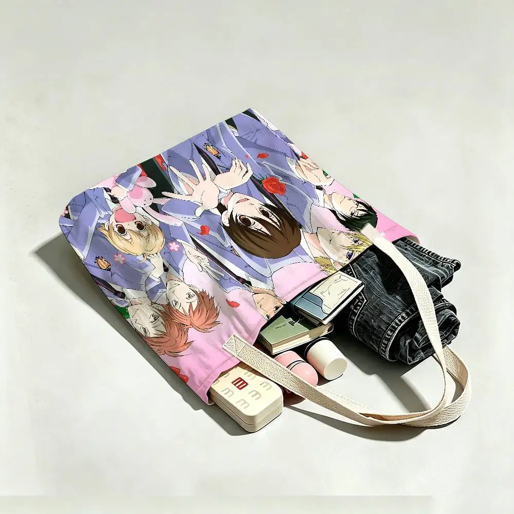 Anime Ouran High School Host Club Storage Bags Fashion Cotton Polyester Tote Bag Eco Friendly Large Capacity Shopping Bag view 5
