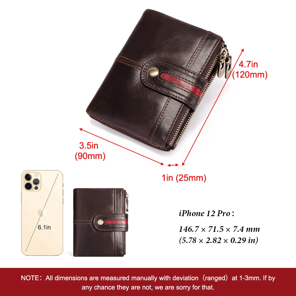 Kurze Herren brieftaschen aus echtem Leder Clutch-Tasche im englischen Stil Hochwertige Mini-Geldbörse für Frauen mit doppelter Reiß verschluss tasche