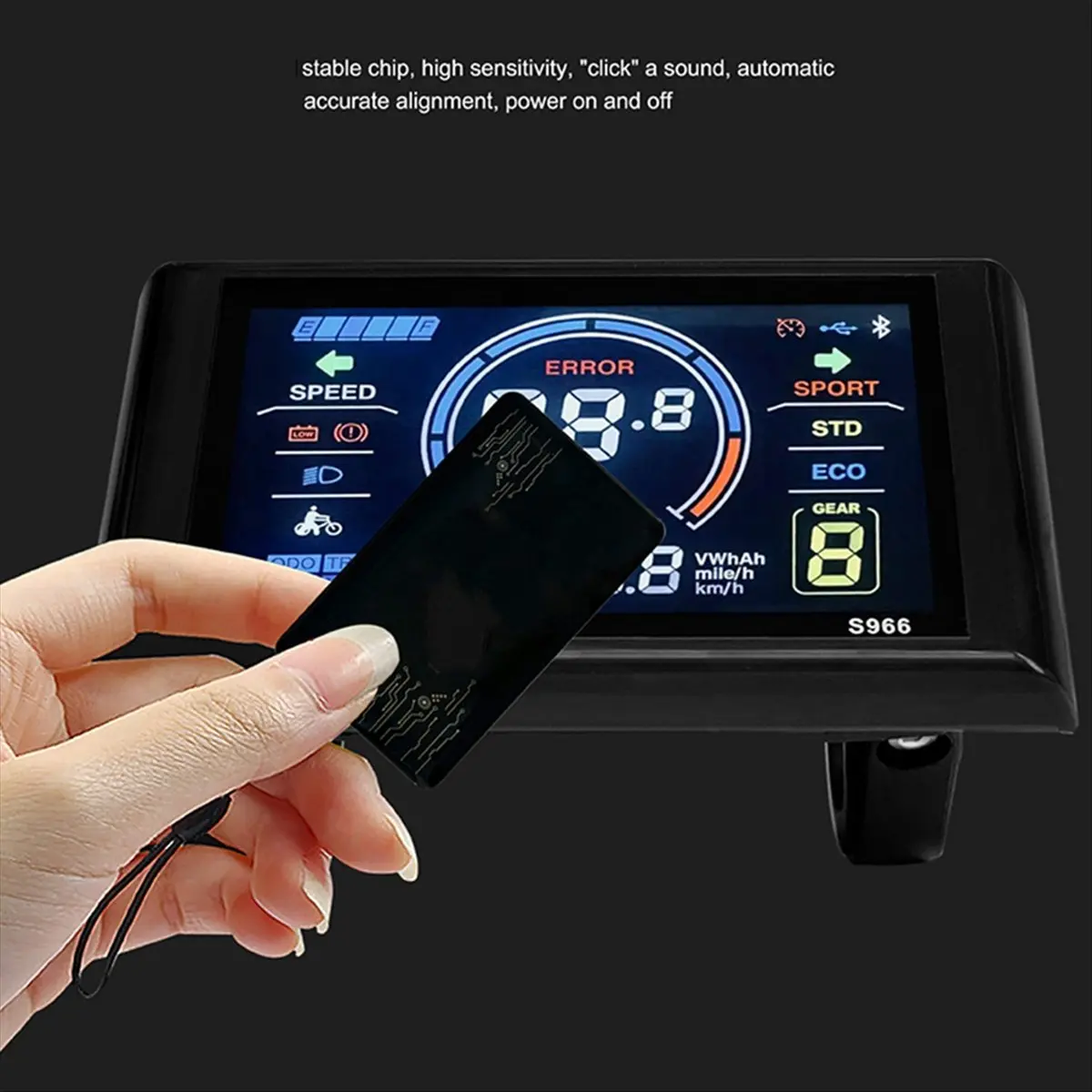 

[AD12] 24-72V E-Bike LCD-S966 Colorful Display Control Panel with NFC Function SM Plug Electric Bicycle Accessories