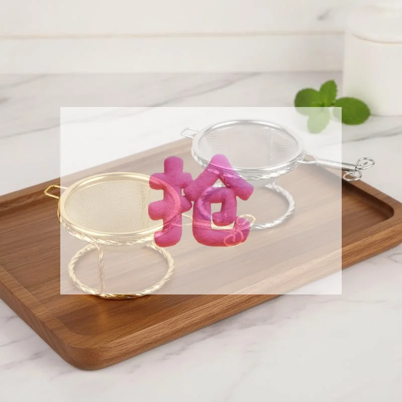 Stainless Steel Tea Strainer With Holder Fine Mesh Tea Filter Tea Infuser For Home Tea Brewing Office Tea Drinking Use
