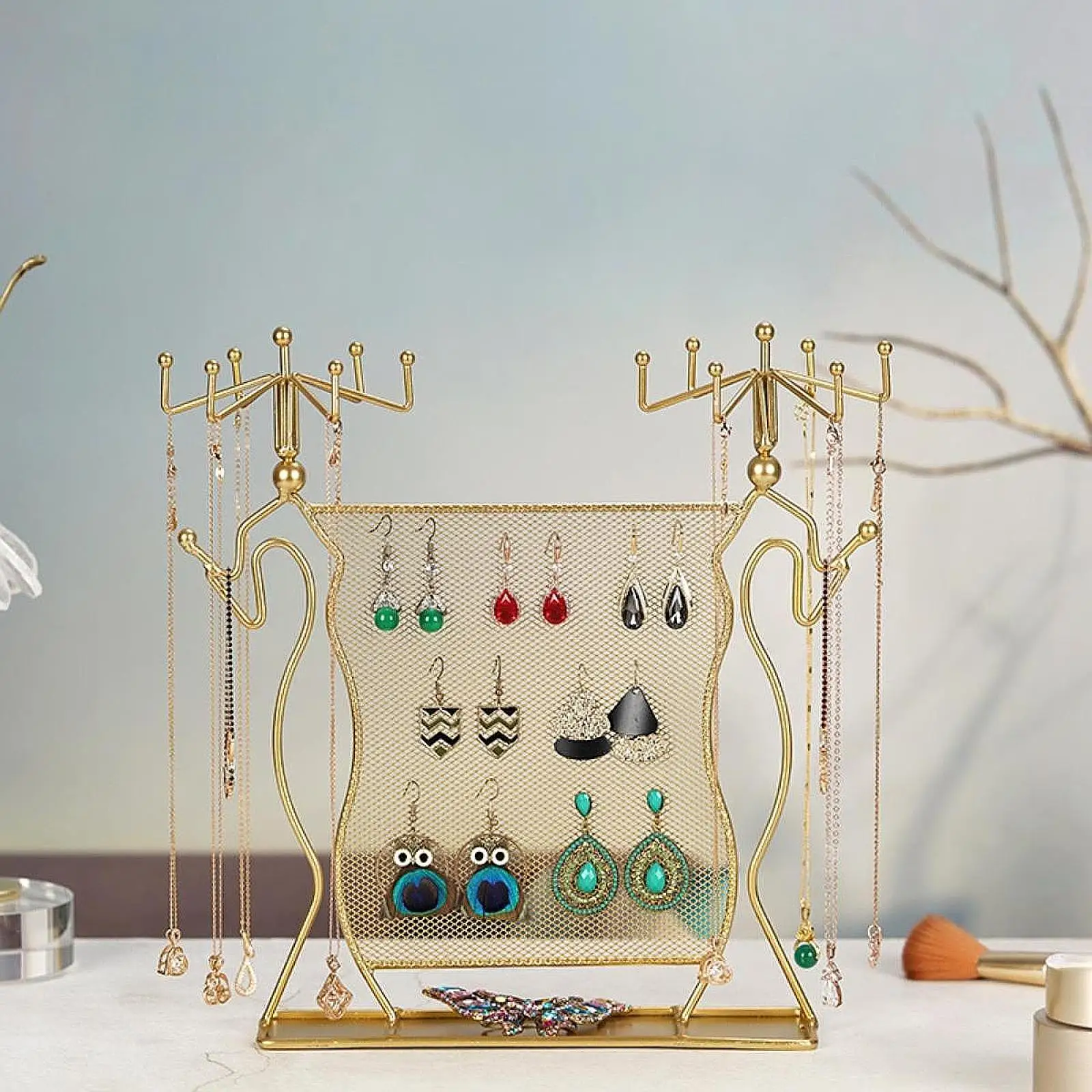 

Jewelry Organizer Stand Display Sturdy Jewelry Tray Unique Earrings Storage Stand for Keychains Bracelets Pendants