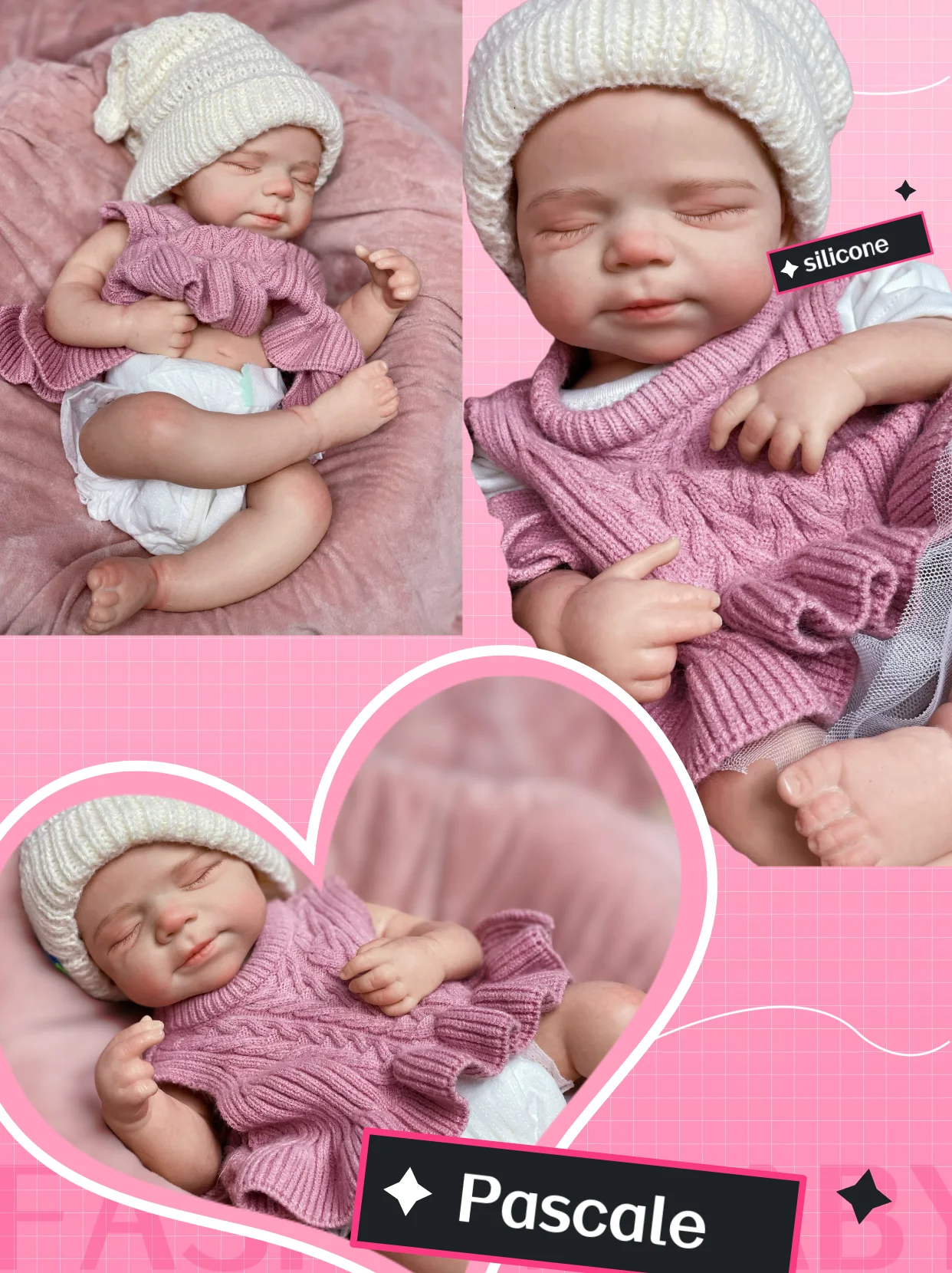 18 Inch Pascale Bebe Silicone Reborn Doll For Children Birthday Gifts Handmade Newborn Baby Doll