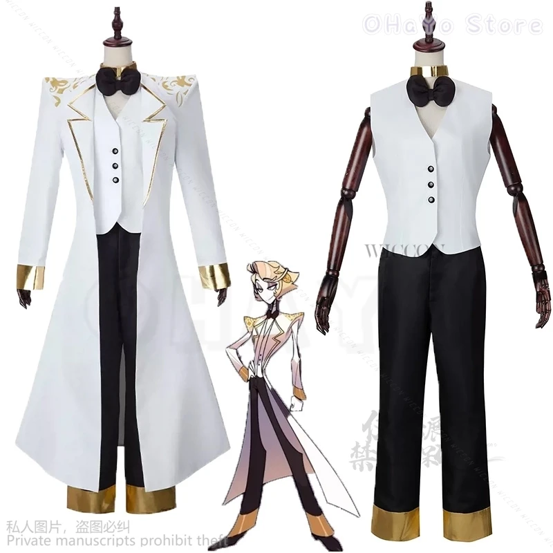 

Michael Cosplay Hotel Helluva Cosplay Boss Costume Party Uniform Suit Top Pants Halloween Outfit For Men Women Custom Set hasbin