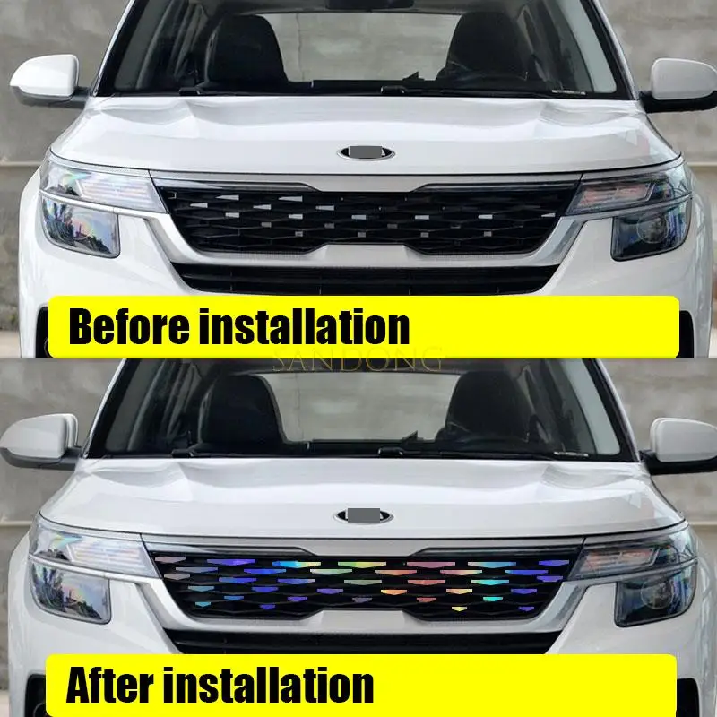 for Kia Seltos kx3 2019 2021 2022 grille exterior change color film decoration sticker modification