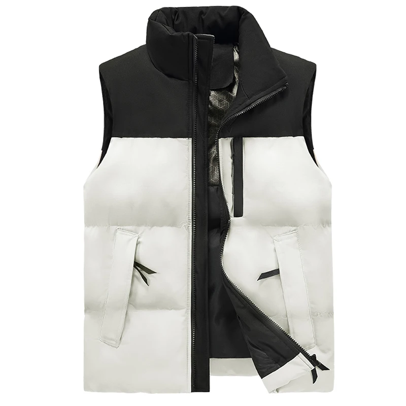 mens waistcoat L-6XL 7XL 8XL Autumn winter New splice Men\'s Middle age Solid color business casual vest  sunscreen warm vest