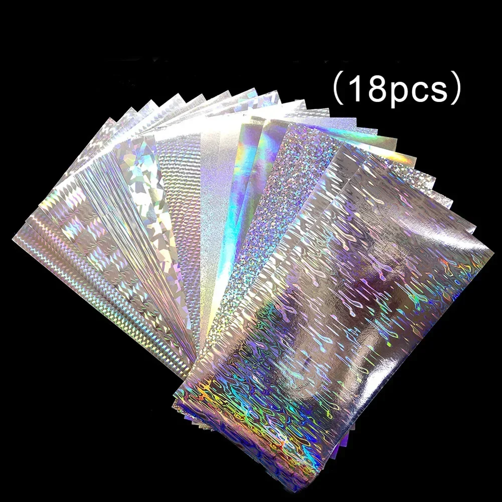 

18pcs 20x10cm Flasher Dodger Lure Reflective Holographic Fishing Lure Tape For Lure Making Hard Baits Change Color Sticke