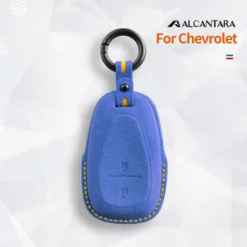 適用於雪佛蘭 Orlando Onix Cruze 2016 Spark 的 Alcantara 汽車鑰匙套保護套鑰匙殼扣,2 個按鈕鑰匙圈配件 10 最佳銷售 雪佛蘭鑰匙圈套 - №4