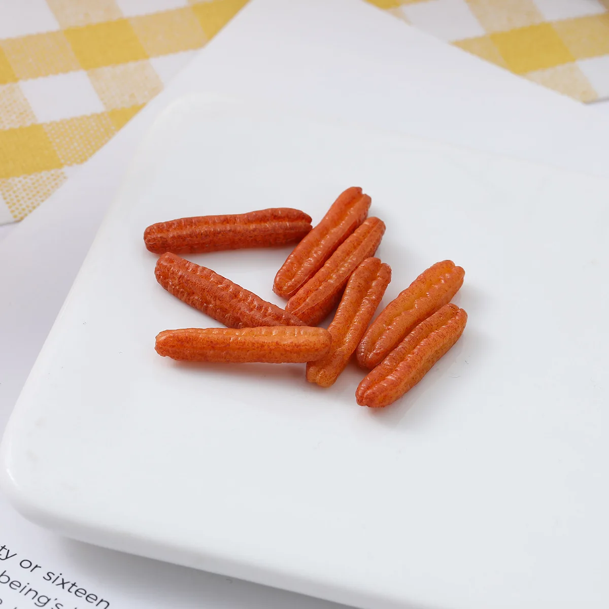 5pcs Dollhouse Mini Fried Dough Stick Youtiao Miniature Model Resin Chinese Food Breakfast Simulation Kawaii Kitchen Accessories