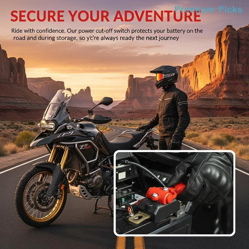 portable12V Waterproof Motorcycle Battery Disconnect Switch Anti-Power Drain Protection for E-Scooter ATV Off-Road Vehicle