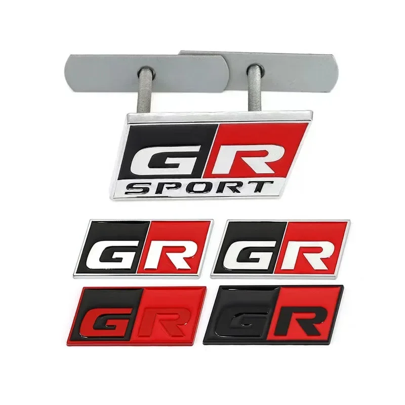 

3D Metal GR Sport Logo Car Front Hood Grille Emblem Badge Auto Side Fender Decal Sticker for Toyota HV YARiS RZ RC RS Prius