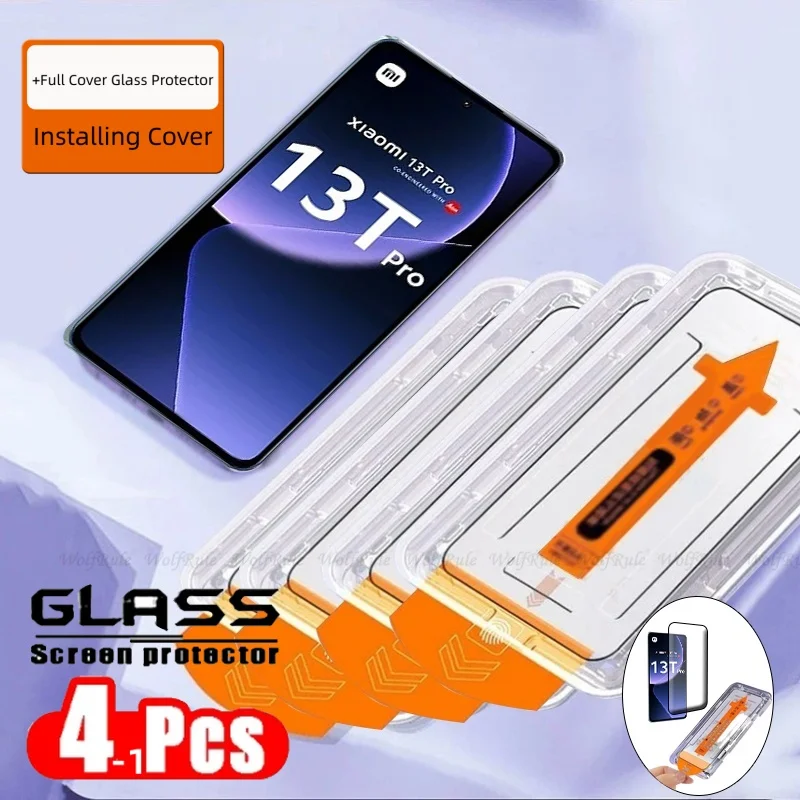 1/2/3/4 Stück für Xiaomi 13T Pro Glas Xiaomi Mi 13T gehärtetes Glas 9H einfache Installation staubfreier Displayschutz Xiaomi 13T Pro