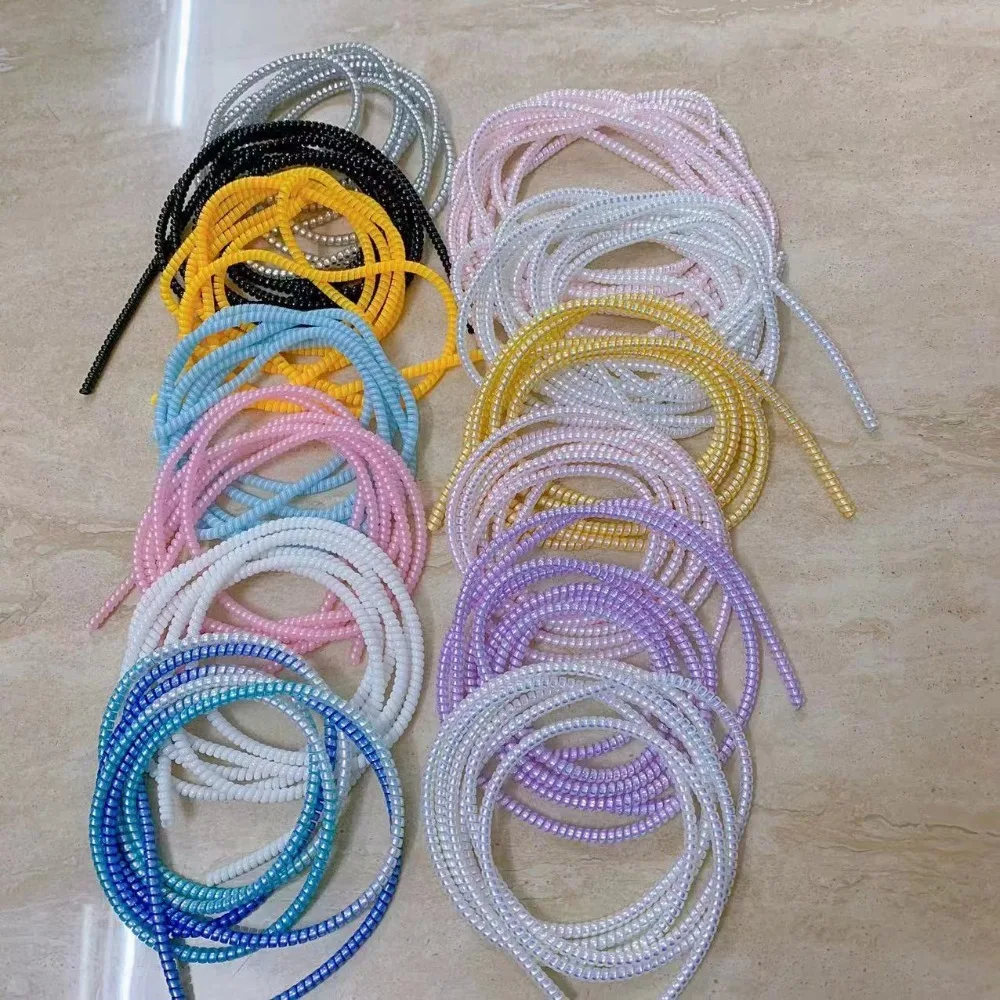 1.6/1.4m Colorful Laser Spiral Cable Winder Organizer USB Charging Data Line Cable Protector Wire Cord Protection for iPhone Mi
