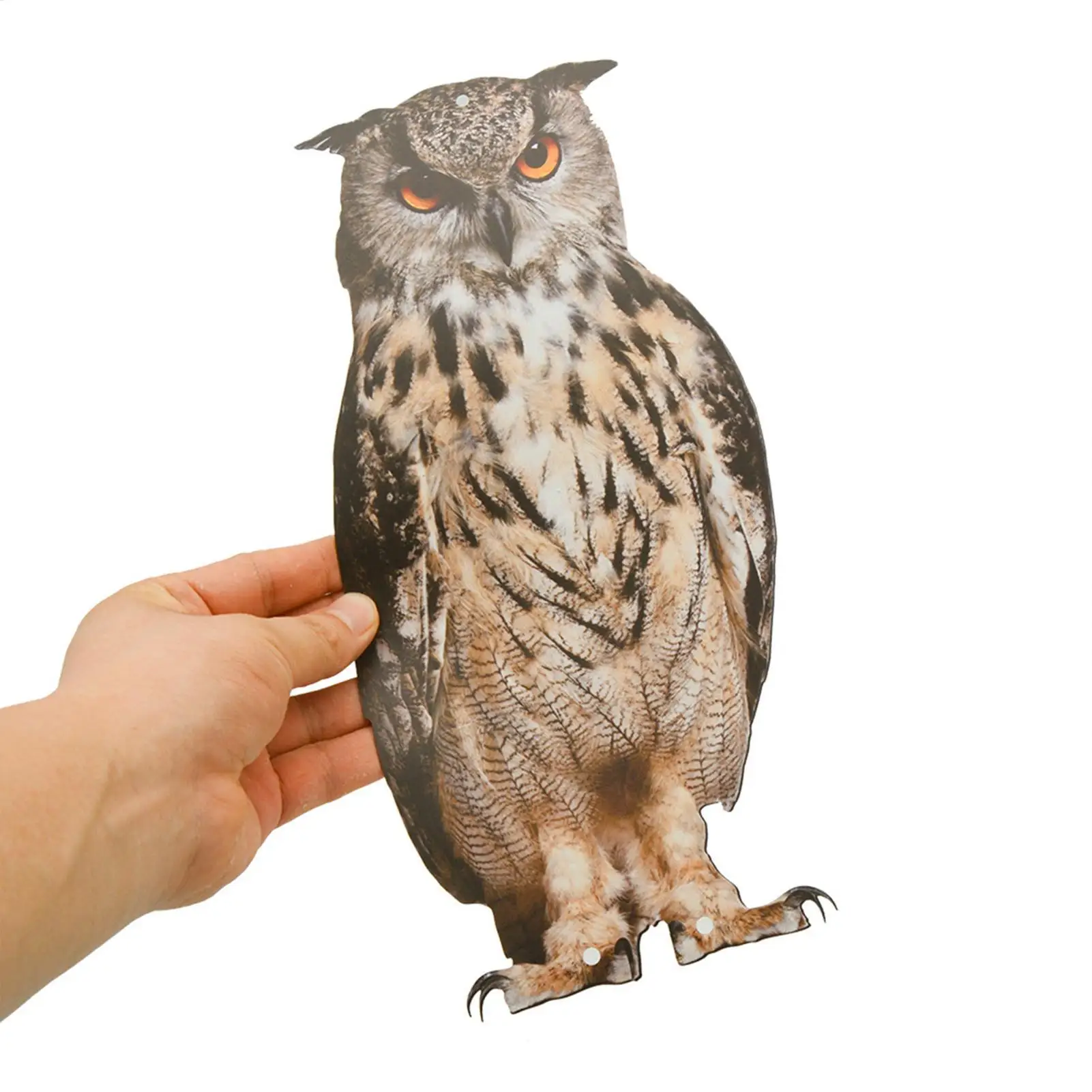 Expel Birds Pendant 2D Owl Scarecrow Pendant Garden Protector Decorative Scarer Pendant with Bell Fake Bird Scare Device view 6