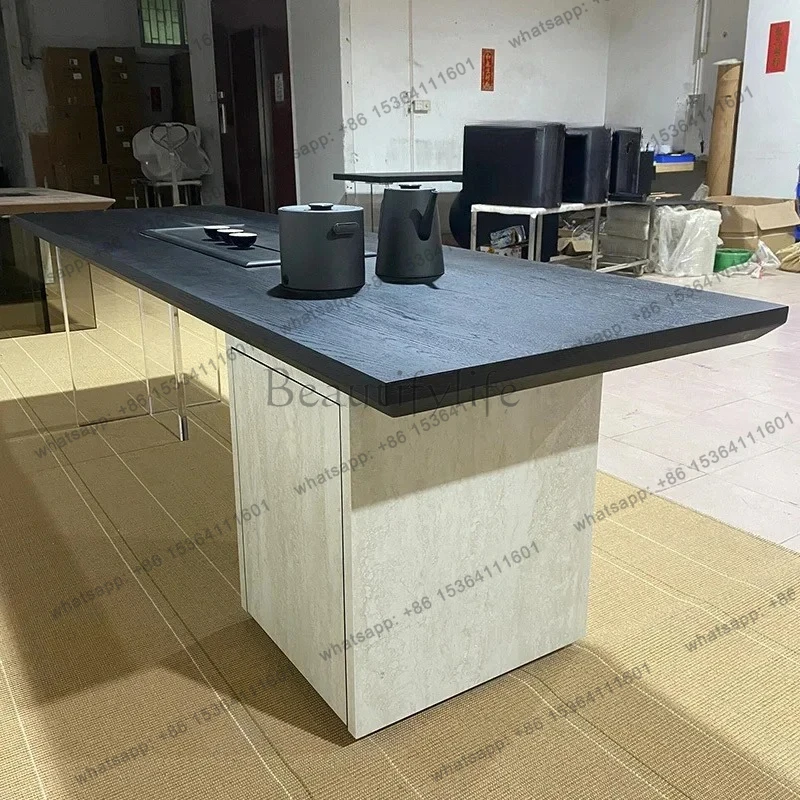 

yj21 Italian minimalist design solid wood tea table modern high-end marble creative tea table