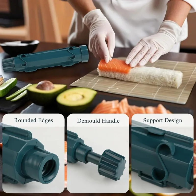 sushi bazooka sushi maker kit,Food Grade Plastic Rice Vegetable Meat homemade Diy Sushi Making Kit Machine tool kitchen Utensils