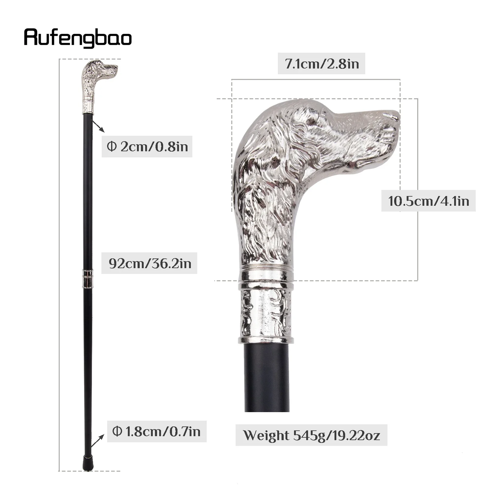 Белая трость для прогулок лочной собаки, модная декоративная трость, элегантная трость для джентльмена, трость 93 см