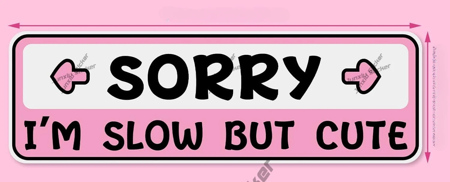 New Driver Sorry I'm Slow But Cute Stickers Caution Student Driver Car Signs for The Novice or Beginner Safety Sign Bumper decal