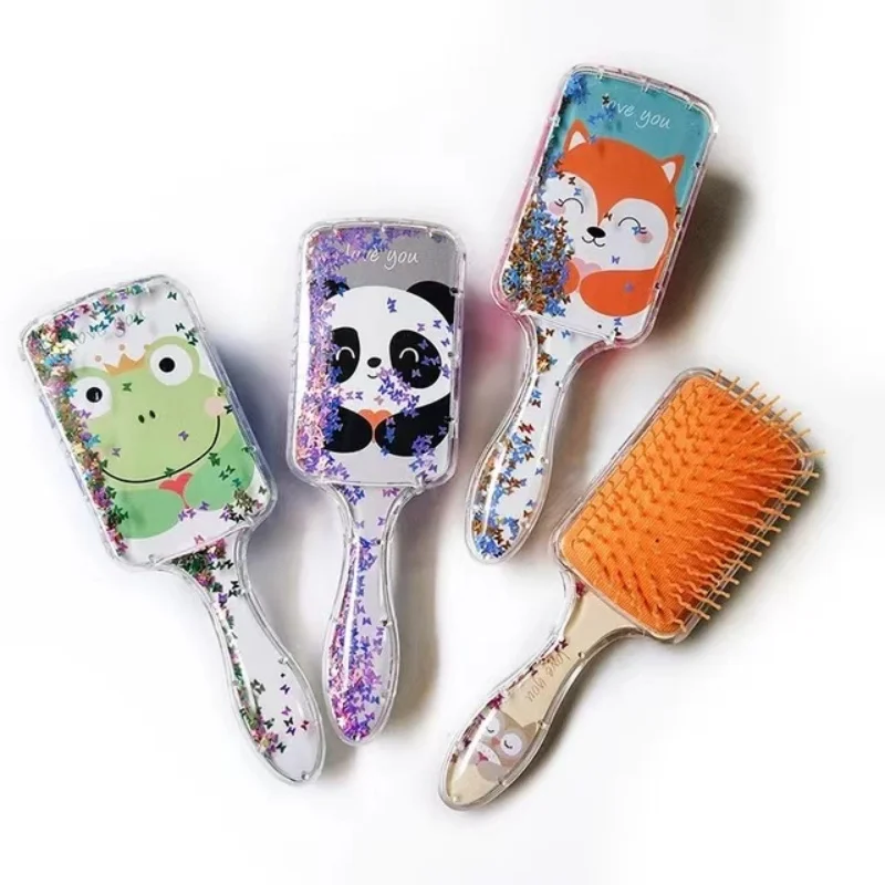 Cartoon Animal Children Foam Panda Anti-static Hair Brush Massage Comb Detangle Hair Brush Salon Hair Styling Tools