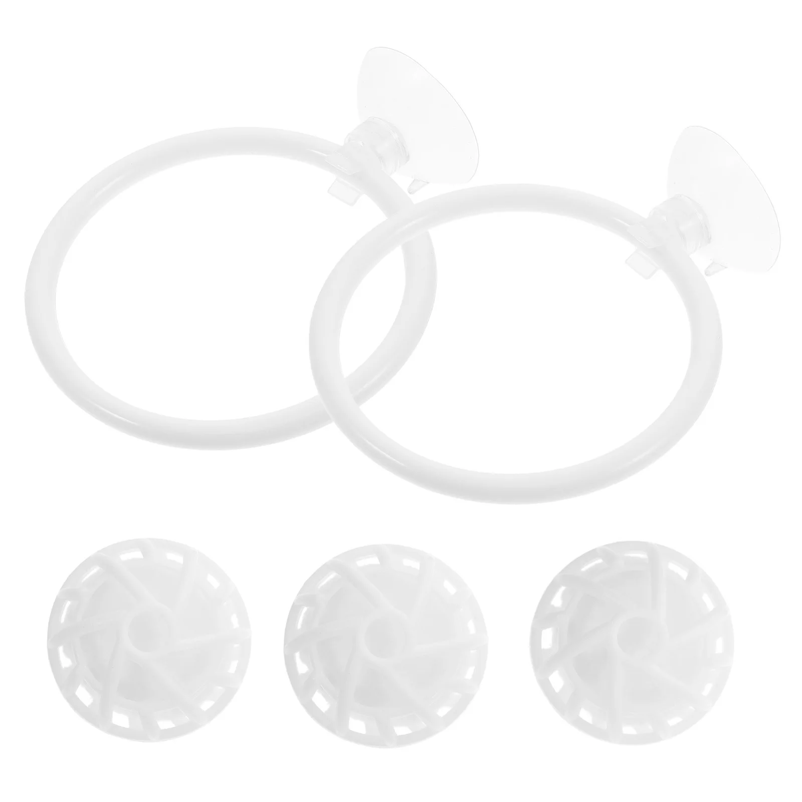 1Set Betta Training Ring Suction Cup Included Betta Fish Exercise Loop Filter Balls Aquarium Filtration Biological Media