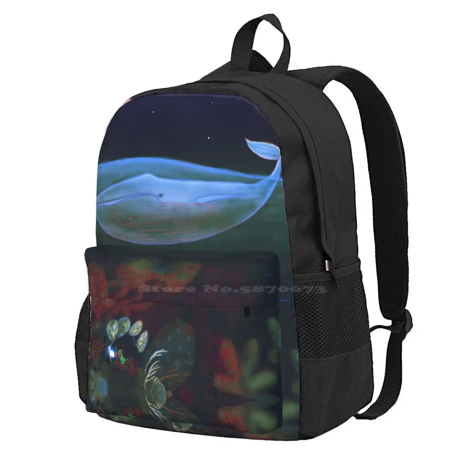 Underwater Bedroom Hot Sale Schoolbag Backpack Fashion Bags Whale Fantasy Green Bunny Bunny Who Felt Different Book Whimsical