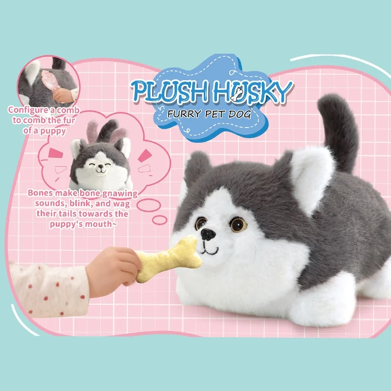 AI Talking Interactive Realistic Furry Pet Dog Soft Cuddly Stuffed Toy For Home Decor Comfort Hugging Gift