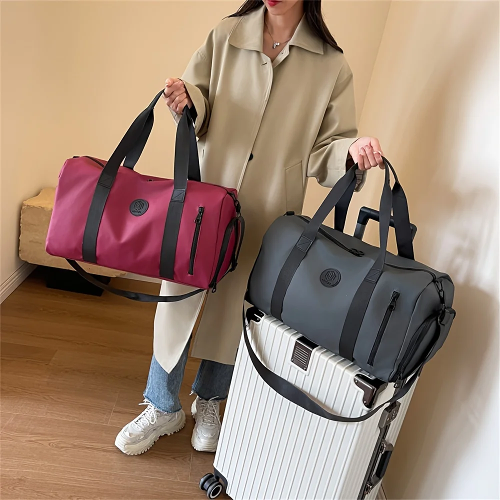 

1 travel folding bag, portable multifunctional travel bag, fitness handbag, large capacity luggage bag, luggage storage bag