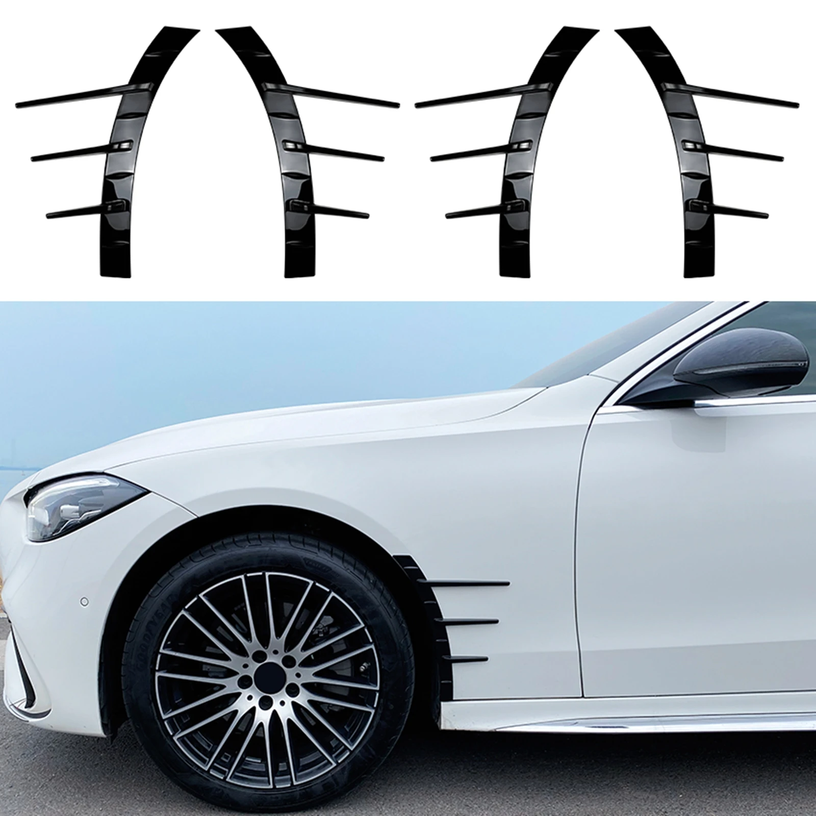 

For Mercedes Benz C Class W206 C200 C260 C300 C43 AMG Line 2022+ Front Rear Side Wheel Eyebrows Fender Eyelid Brow Cover Trim