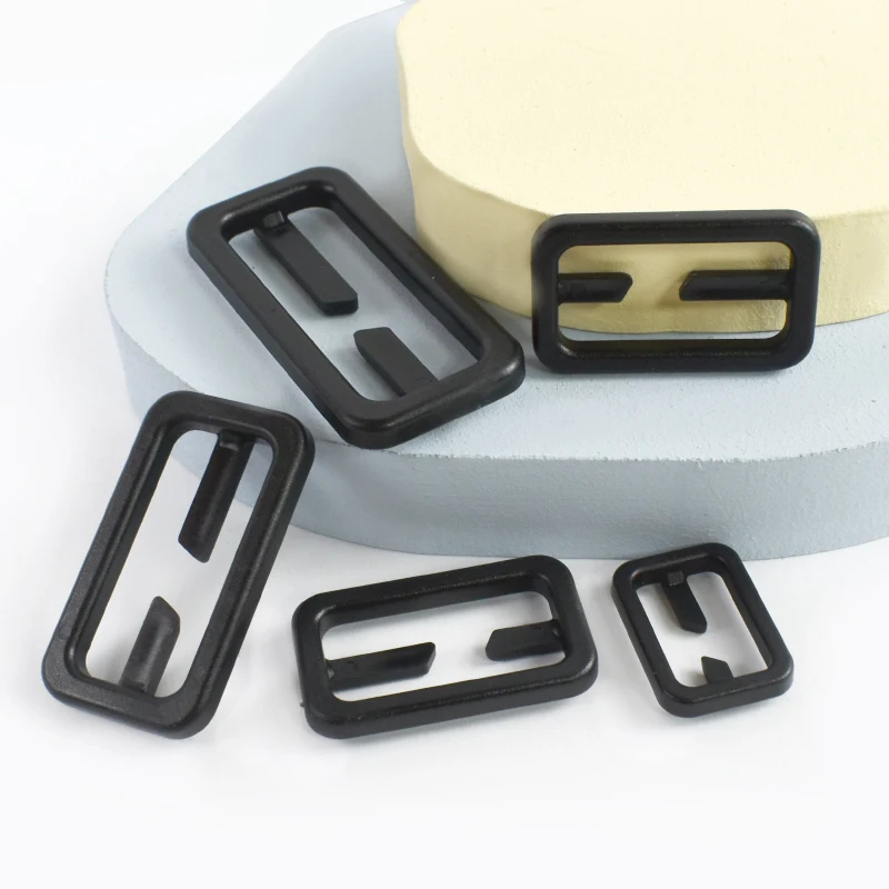 10-50 قطعة 20-50 مللي متر مشبك بلاستيكي أسود ثلاثي الإنزلاق المنزلق حقيبة حزام استبدال سريع المشبك حزام ضبط أبازيم DIY بها بنفسك اكسسوارات