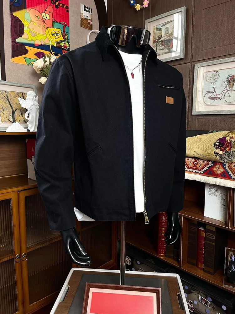 

Винтажная охотничья куртка Detroit для мужчин, весенняя, в американском ретро-стиле, высококачественная рабочая одежда, с отложным воротником, свободный крой, молодежный тренд