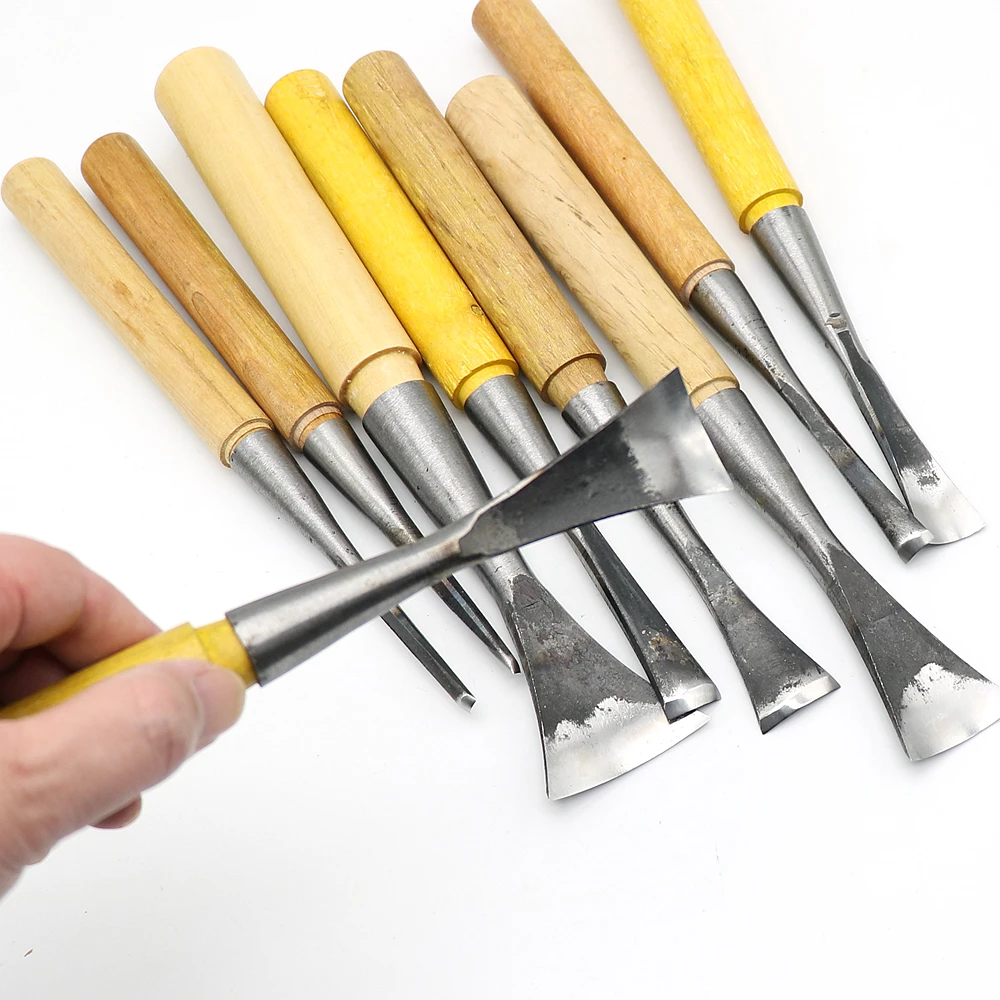 1pcs Hand Forged Round Carving Knife With Hardwood Handle Woodworking Chisels For Craft Making And Hobby Engraving Tools