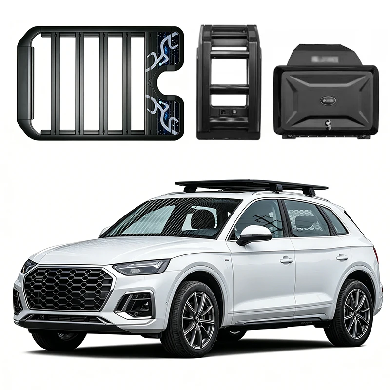 Aluminum Alloy Car Roof Cargo Luggage Rack Baskets Side Ladder Side Box for Audi Q5L 2018-2023 2024+