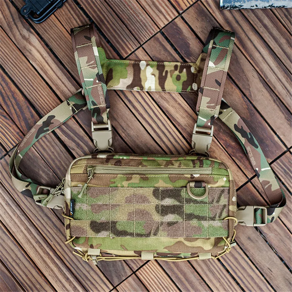 Outdoor Multifunctional Tactical Accessory Vest Bag Military Fan Hiking Chest Bag Fashion Casual Shoulder Packpack Mobile Wallet