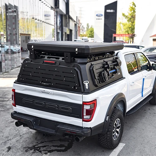 All-Weather Electric Hard Aluminum Truck  Camping Shell Folding Waterproof Lockable Tonneau Cover Roof Top Camping Tent