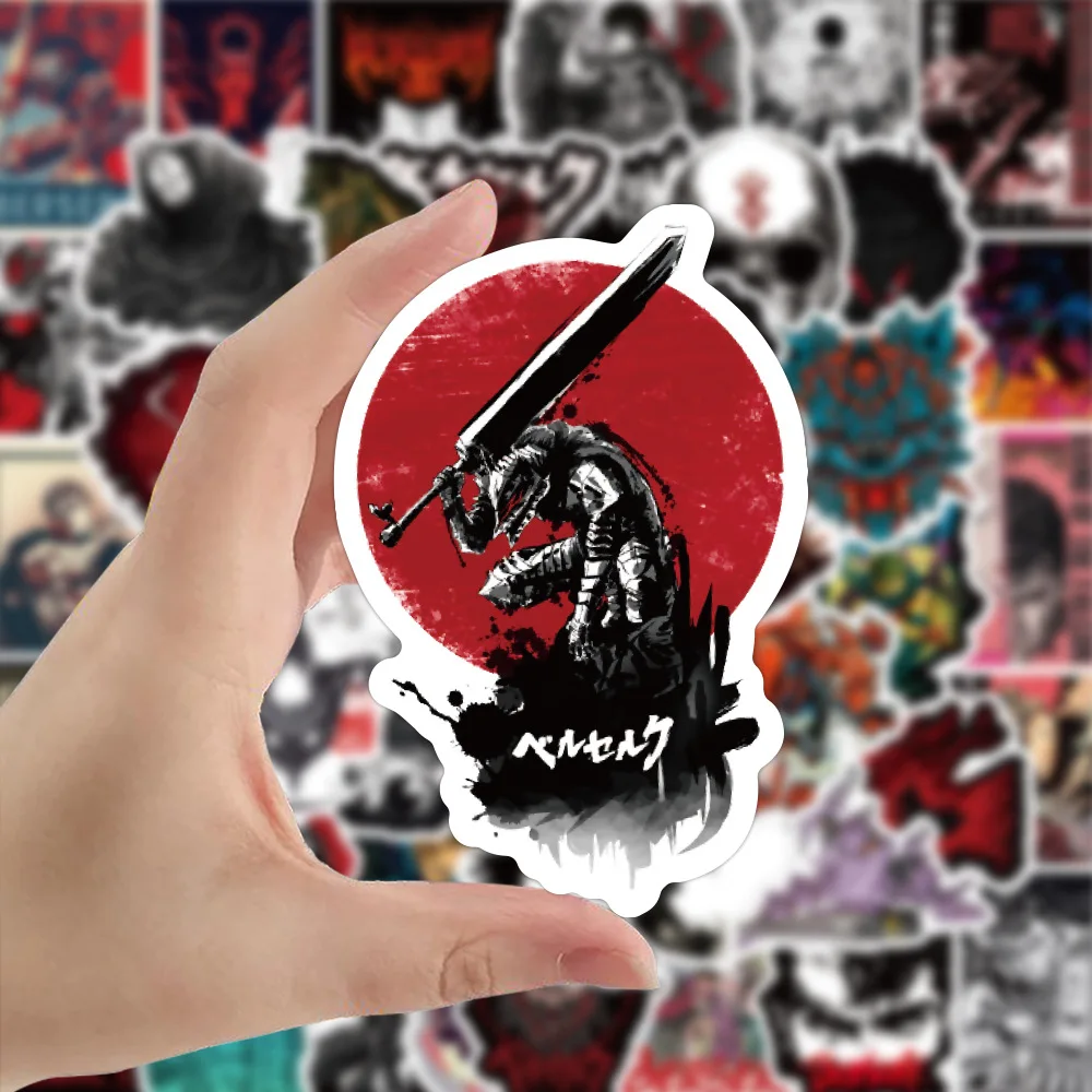 Berserk Anime Adesivos para Crianças, Decalques Clássicos de Graffiti, Brinquedo DIY, Laptop, Telefone, Mala, Geladeira, Bagagem, Notebook, 10 Pcs, 30 Pcs, 50Pcs