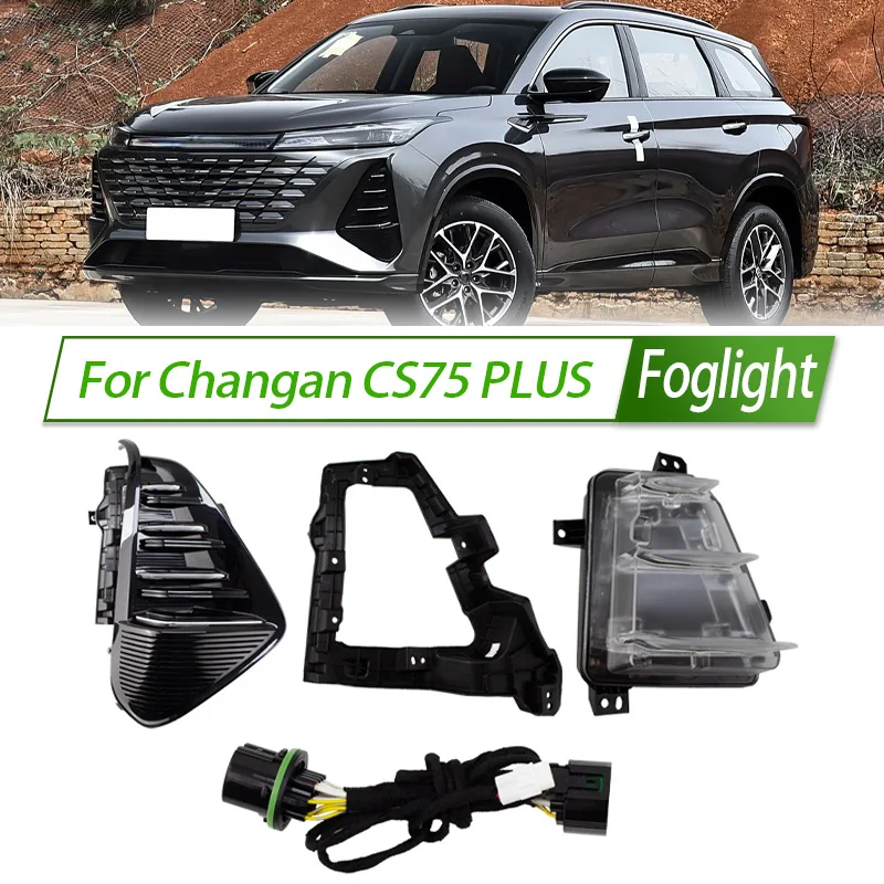 For Changan CS75 PLUS Foglight Fog Light Assembly DRL Day Running Light Front Fog Lamp Kit Replacement with Waterproof Housing