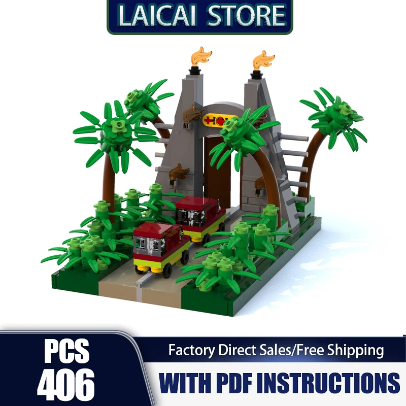 وحدات بناء المدينة نموذج Moc بناء بارك بوابة Vignette نموذج التكنولوجيا وحدات هدية البناء لتقوم بها بنفسك تجميع اللعب