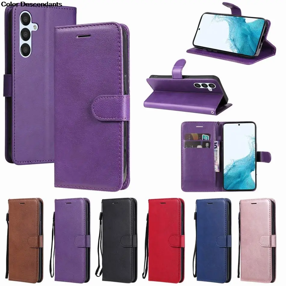 Cute Flip Wallet Case For Coque Sony Xperia 2 5 8 1 10 ii iii IV Solid Color Protective Cover Book Capa With Hand Strap bags