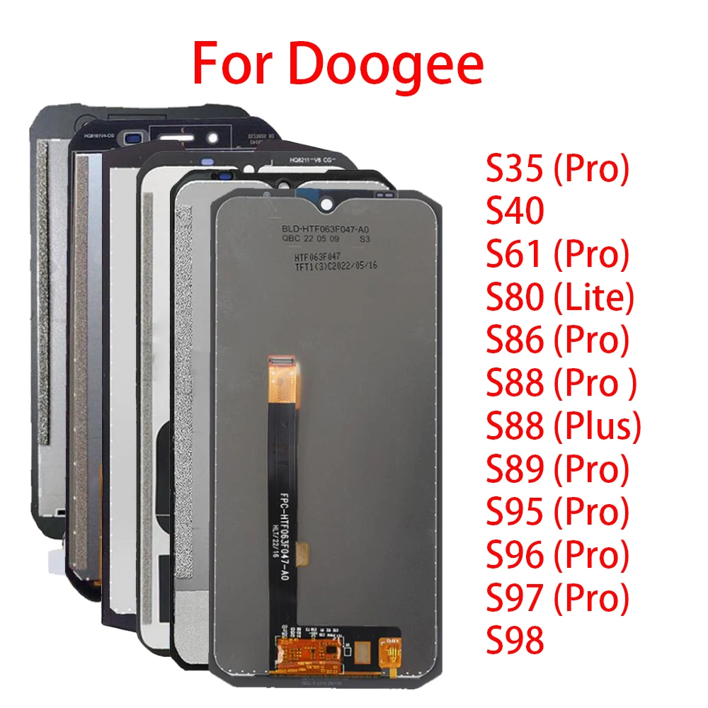 Full Screen For Doogee S35 S40 S61 S80 S86 S88 S95 S96 S97 S89 S98 S95 Pro Plus Lite LCD Display Touch Screen Digitizer Assembly