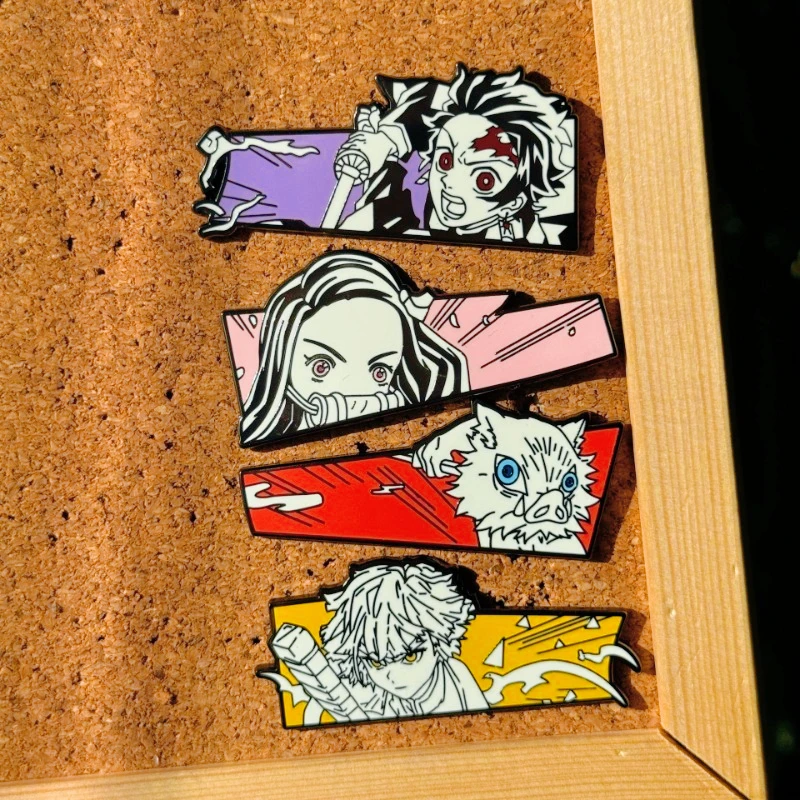 شيطان القاتل المينا دبابيس أنيمي بروش ظهره قبعة حقيبة طوق التلبيب شارات الرجال النساء Kawaii مجوهرات جمع الاطفال اللعب الهدايا #1