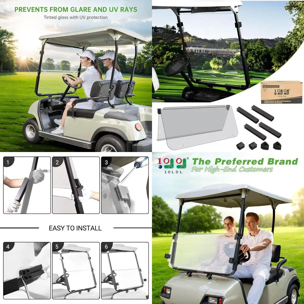 

Складное чистое лобовое стекло для гольф-кара 10L0L или для газовых или электрических гольф-каров G14, G16, G19 (1995-2003)