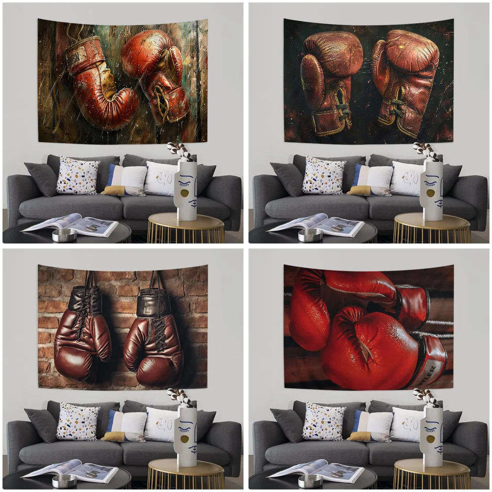 

Boxer Fight HD Boxing Gloves Anime Tapestry Hippie Flower Wall Carpets Dorm Decor Cheap Hippie Wall Hanging