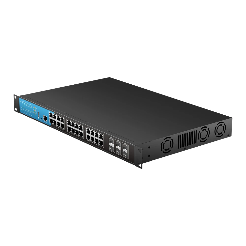 Bullscom 30-Port Multi-Gigabit Layer 3 สวิตช์เครือข่ายที่มีการจัดการ 24x 2.5G RJ45+ 6x 10G SFP+ ติดตั้งบนชั้นวางสําหรับศูนย์ข้อมูลความเร็วสูง