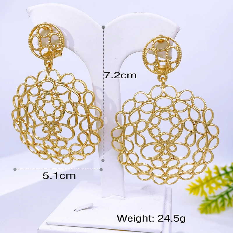 Vintage Earrings For Women Quality Big Drop Earrings Dubai Fashion Jewelry Wedding Party Gift Trending